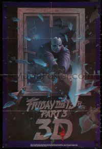 6f0260 FRIDAY THE 13th PART 3 - 3D 24x36 commercial poster 1982 Barry Jackson art!