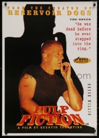 6f0276 PULP FICTION 24x34 commercial poster 1994 Tarantino, image of smoking Bruce Willis!