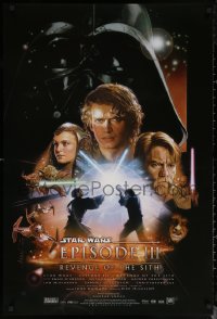 6f0279 REVENGE OF THE SITH DS 27x40 German commercial poster 2005 Star Wars Episode III, Struzan!