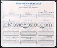 6f0281 STAR TREK 20x24 commercial poster 1990s history of all Enterprise vessels and starships!