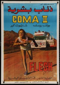 6f0730 FLEISCH Egyptian poster 1981 Rainer Erler, sexy woman in peril chased by ambulance!