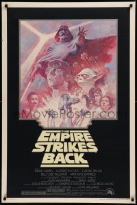 6f0898 EMPIRE STRIKES BACK studio style 1sh R1981 George Lucas sci-fi classic, cool artwork by Tom Jung!
