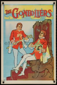 6f0097 GONDOLIERS stage play English double crown 1910s Marco & Giuseppe clean King's sword & crown!