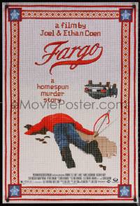 6f0907 FARGO DS 1sh 1996 a homespun murder story from Coen Brothers, Dormand, needlepoint design!