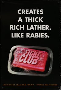6f0913 FIGHT CLUB teaser 1sh 1999 Edward Norton & Brad Pitt, creates a rich lather, like rabies!