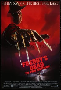 6f0920 FREDDY'S DEAD DS 1sh 1991 great art of Robert Englund as Freddy Krueger!