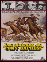 6f0518 RIDE THE WIND French 23x30 1966 full-length feature from Bonanza TV series, cool Landi art!