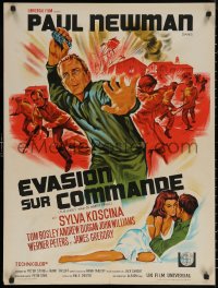 6f0519 SECRET WAR OF HARRY FRIGG French 24x32 1968 Paul Newman in title role, completely different!