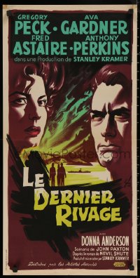 6f0529 ON THE BEACH French 16x32 1960 Gregory Peck, Ava Gardner, Fred Astaire, Perkins, different!