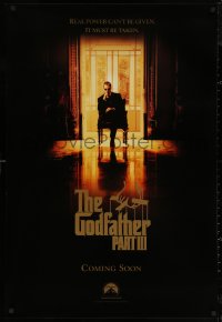 6f0941 GODFATHER PART III teaser 1sh 1990 best image of Al Pacino, directed by Francis Ford Coppola!