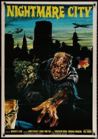 6f0537 NIGHTMARE CITY export Italian 1sh 1982 Incubo sulla citta contaminata, Umberto Lenzi, zombies!