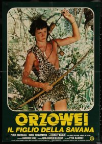 6f0555 ORZOWEI IL FIGLIO DELLA SAVANA Italian 26x38 pbusta 1976 Peter Marshall as Tarzan-like hero!