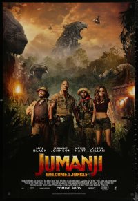6f0987 JUMANJI: WELCOME TO THE JUNGLE int'l advance DS 1sh 2017 Johnson, Black, different image!