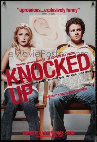 6f0994 KNOCKED UP int'l advance DS 1sh 2007 Rogen & Katherine Heigl in doctor's office, save the due date!