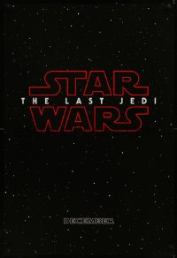 6f1000 LAST JEDI teaser DS 1sh 2017 black style, Star Wars, Hamill, classic title treatment in space!