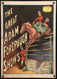 6f0144 CIRCUS WORLD MUSEUM Great Adam Forepaugh Shows style 14x19 REPRO poster 1960 big top art!