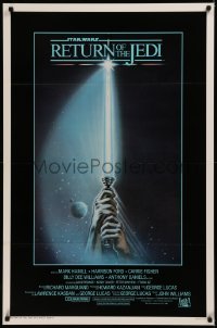 6f1077 RETURN OF THE JEDI int'l 1sh 1983 classic art of hands holding lightsaber by Tim Reamer!