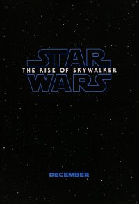 6f1090 RISE OF SKYWALKER teaser DS 1sh 2019 Star Wars, title over black & starry background!