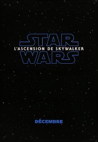 6f1089 RISE OF SKYWALKER int'l French language teaser DS 1sh 2019 Star Wars, black style!