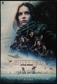 6f1095 ROGUE ONE advance DS 1sh 2016 A Star Wars Story, Felicity Jones, cast montage, Death Star!