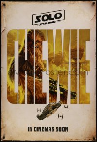 6f1114 SOLO int'l teaser DS 1sh 2018 A Star Wars Story, Ron Howard, great image of Chewbacca!