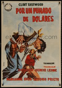 6f0580 FISTFUL OF DOLLARS Spanish 1965 Sergio Leone, Clint Eastwood, different gunfight art!