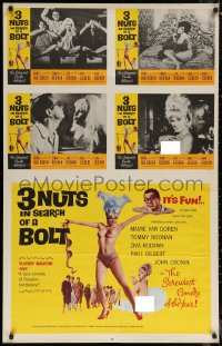 6f0296 3 NUTS IN SEARCH OF A BOLT 28x44 special poster 1964 sexy Mamie Van Doren in tassels & little else!