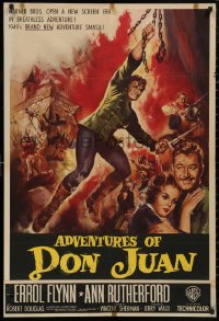 6f0297 ADVENTURES OF DON JUAN 26x35 special poster 1940s -1960s Errol Flynn, please help identify!