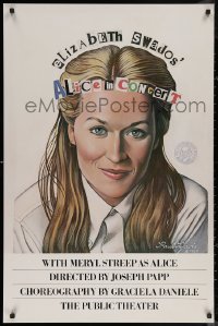 6f0161 ALICE IN CONCERT 25x38 stage poster 1980 artwork of Meryl Streep in title role by Paul Davis!