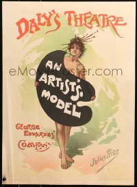 6f0251 ARTIST'S MODEL 15x21 commercial poster 1960s Julius Price litho art of nude behind easel!