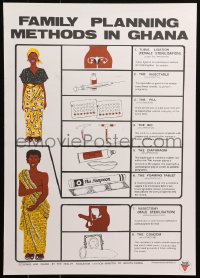 6f0318 FAMILY PLANNING METHODS IN GHANA 15x21 Ghanaian special poster 1990s types of birth control!