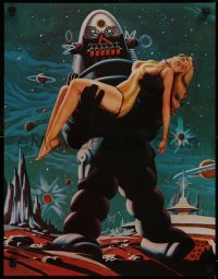 6f0321 FORBIDDEN PLANET 2-sided 17x22 special poster 1970s Robby the Robot carrying sexy Anne Francis