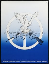 6f0338 KERK EN VREDE 18x23 Dutch special poster 1981 peace symbol, dove, hands breaking a rifle!