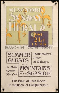 6f0199 NEW YORK SUNDAY HERALD 12x19 advertising poster 1896 Summer Guests in the Mountains/Seaside!