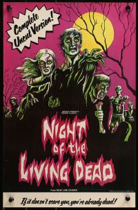 6f0347 NIGHT OF THE LIVING DEAD 11x17 special poster R1978 George Romero zombie classic, New Line!