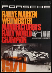 6f0360 PORSCHE Rallye-Marken-Weltmeister style 17x24 special poster 1970 promoting their racing team!