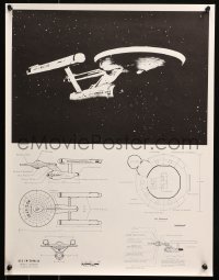6f0372 STAR TREK 17x22 special poster 1970s great horizontal image of the USS Enterprise NCC-1701!