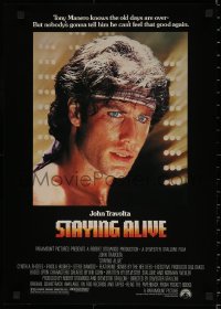 6f0376 STAYING ALIVE 17x24 special poster 1983 super close up of John Travolta in Saturday Night Fever sequel!