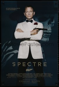 6f1118 SPECTRE IMAX advance DS 1sh 2015 cool image of Daniel Craig as James Bond 007 with gun!