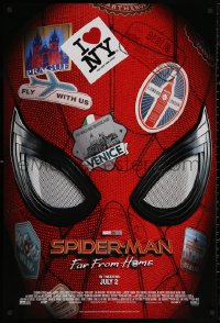 6f1123 SPIDER-MAN: FAR FROM HOME advance DS 1sh 2019 Marvel Comics, Tom Holland in title role!