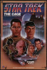 6f0159 STAR TREK: THE CAGE 27x40 video poster 1986 Hunter & Leonard Nimoy by Charles de Mar!