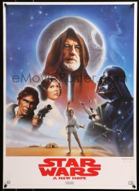 6f0160 STAR WARS 19x27 video poster R1995 A New Hope, George Lucas classic epic, art by John Alvin!