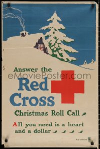 6f0234 ANSWER THE RED CROSS 20x30 WWI war poster 1918 all you need is a heart and a dollar!
