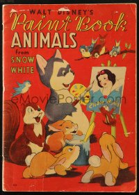 6g0092 SNOW WHITE & THE SEVEN DWARFS softcover coloring book 1938 paint the animals of the movie!