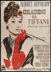 6g0422 BREAKFAST AT TIFFANY'S 39x55 Italian commercial poster 2000s McGinnis art of Audrey Hepburn!