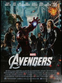 6g0740 AVENGERS French 1p 2012 Iron Man, Thor, Captain America, Hulk, Black Widow & more, Marvel!