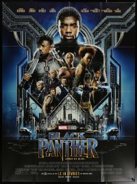 6g0778 BLACK PANTHER advance French 1p 2018 Chadwick Boseman in the title role as T'Challa + cast!