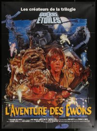 6g0833 CARAVAN OF COURAGE French 1p 1985 An Ewok Adventure, Star Wars, art by Drew Struzan!