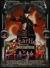 6g0842 CHARLIE & THE CHOCOLATE FACTORY French 1p 2005 Tim Burton, Johnny Depp as Willy Wonka!