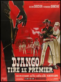 6g0910 DJANGO SHOOTS FIRST French 1p 1967 different Belinsky spaghetti western art of Glenn Saxson!